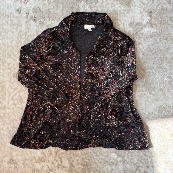 Y2K Vintage Burnt Velvet Silence+Noise Black & Red Whimsigoth OpenTop size 1 S/M - Picture 1 of 7